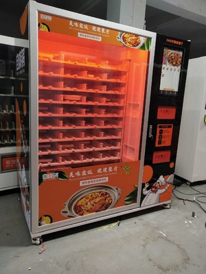 বিমানবন্দর অফিসের জন্য 3000W ফাস্ট হিটিং সেলফ সার্ভিস পিজা ভেন্ডিং মেশিন এবং হট ফুড ভেন্ডিং মেশিন