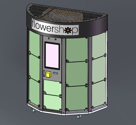 হ্যালো ১৪-ল্যাটিস কাস্টমাইজড লোগো ফুলের ভেন্ডিং মেশিন উপহার ফুল ধারণ মেশিন কুলিং ফাংশন সহ
