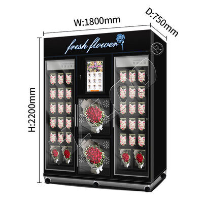 Haloo Vending Machine Supplier 36 Locker Numbers Flower Vending Machine 21.5inch Touch Screen With Cash Card Reader Bill on the Machine