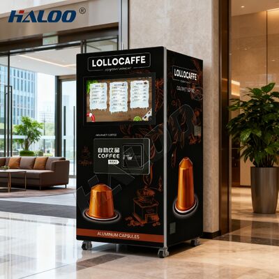 27 inch touch screen fully automatic commercial unmanned self-service capsule coffee machine with hot and cold beverages