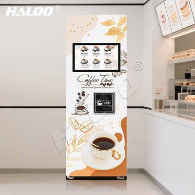 Halo 21.5-inch touch screen commercial capsule coffee vending machine can hold 168 cups of 14 types of coffee